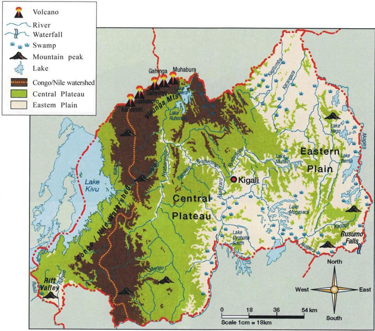 ਭੂਗੋਲਿਕ ਨਕਸ਼ਾ ਦੇ Rwanda